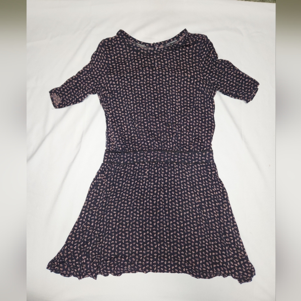 Scotch & Soda Black Dress with Pink Floral Pattern